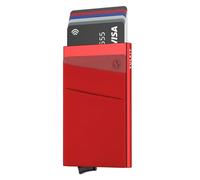 VULKIT Tarjetero Hombre o Mujer con Bolsillo Billetes Porta Tarjetas Pop Up Tarjeteros RFID Bloqueo Pequeño Funda Tarjeta Credito Metalico, Rojo
