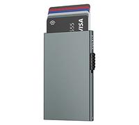 VULKIT Tarjetero para Tarjetas de Crédita, Delgado Portatarjetas Metálico con RFID Bloqueo, Cartera Tarjetero Pop-up de Hombre y Protector de Tarjetas Contactless