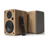 VULKKANO A4 Altavoces Autoamplificados con Woofer de 4", Bluetooth 5.0, Optica, RCA, Coaxial, USB, Monitores de Estudio con Diseño Elegante, Color Marron