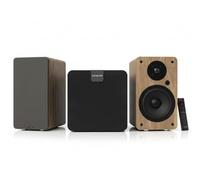 VULKKANO Pack Hi-Fi: Altavoces Activos A6 ARC con Woofer de 6.5", Bluetooth 5.0, HDMI ARC, RCA, USB, Salida Subwoofer + Subwoofer Activo SUB8 de 8",80W RMS, Frecuencia 40 Hz - 250 Hz,Diseño Elegante.