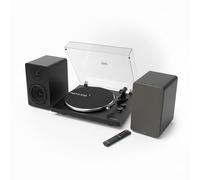 VULKKANO Pack Hi-Fi: Tocadiscos TD10 + Altavoces Autoamplificados A4 ARC con Bluetooth 5.0, HDMI ARC, RCA y Subwoofer - Sonido Estéreo de Alta Fidelidad para Vinilos y TV, Diseño Elegante en Madera