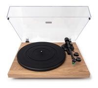 VULKKANO TD20 Tocadiscos de Vinilo con Cápsula AT-VM95E MM, Brazo Anti-Skating, Previo Fono/Línea Integrado y Auto-Stop, Reproductor Vinilo 33 y 45 RPM, Marrón