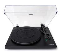 VULKKANO TD20 Tocadiscos de Vinilo con Cápsula AT-VM95E MM, Brazo Anti-Skating, Previo Fono/Línea Integrado y Auto-Stop, Reproductor Vinilo 33 y 45 RPM, Negro Mate