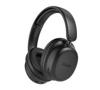 VulTech Auriculares Fold HBT-30BK Over Ear Wireless Bluetooth 5.4, ANC Cancelación de ruido activa, Aux, Micrófono, Plegables, Control de pista, Llamadas, Carga Type-C Autonomía 12 horas, Android, iOS