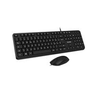 VulTech KM-811 - Kit de Teclado y ratón USB, silencioso, diseño QWERTY Italiano, diseño Compacto, Bloque Digital, 12 Teclas Multimedia, protección de líquidos, PC/Ordenador portátil, Windows/Mac