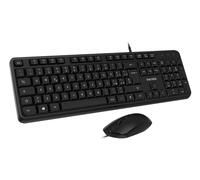 VulTech KM-811 - Kit de Teclado y ratón USB, silencioso, diseño QWERTY Italiano, diseño Compacto, Bloque Digital, 12 Teclas Multimedia, protección de líquidos, PC/Ordenador portátil, Windows/Mac