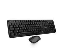 VulTech KM-811W Teclado y ratón inalámbricos con clics silenciosos, diseño QWERTY Italiano Compacto, Teclado numérico, 12 Teclas Multimedia, protección líquida, PC/Mac/Linux - Negro