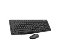 VulTech KM-841W Kit de Teclado y Mouse, silencioso, diseño Italiano QWERTY, diseño Delgado, Teclado numérico, 12 Teclas Multimedia, protección contra líquidos, PC/portátil, Windows/Mac/Linux, Negro