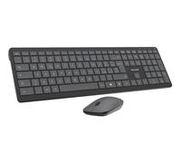 VulTech KM-851W Teclado y Ratón Inalámbrico con Teclas de Tijera, Clic Silencioso, Diseño Italiano, QWERTY Ultradin, Teclado Numérico, Teclas Multimedia, Protección Fluida PC/Mac/Linux, Negro