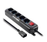 Vultech MU-UPS01 5 - Base múltiple de 5 enchufes para conector IEC14, con botón ON/OFF.