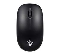 Vultech MW-07 Ratón inalámbrico óptico 1600 dpi inalámbrico 2,4 GHz con 3 Botones + Rueda de Desplazamiento, ambidiestro, para Notebook/PC/portátil/Ordenador/MacBook, Negro