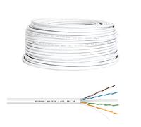 VulTech SC13502-100 Bobina LAN categoría 6 UTP 100 Metros 23AWG Bobina de Red Ethernet 100 m Cat6, Blanco