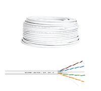 VulTech SC13502-50 Bobina LAN Categoría 6 UTP 50 Metros 23AWG Bobina de Red Ethernet 50m Cat6, 100 Ohm, Blanco