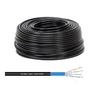 VulTech SC13802-100 bobina Lan Cat 5e UTP 100 metros 24AWG para exterior doble chaqueta PE+LSZH CPR/PASS Cable de red Ethernet de alta velocidad 1 Gbps UV/agua protegido recubrimiento