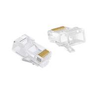VulTech SN21406 50 (piezas) Conectores plug RJ45 8P8C Cat 6 Cat6 10Gbps transparentes pasantes para cable de red Ethernet LAN