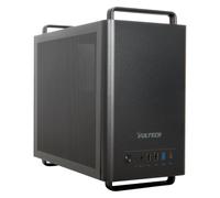 VulTech VCO-M1059-N - Caja PC Micro-ATX compacta de Acero SPCC, Type-C, USB 3.0, Ventilador de 80 mm Incluido, sin Fuente de alimentación, Negro