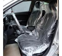Vunanvu 100 PCS Fundas para Asientos Delanteros de Coche Universales 140x80cm, Fundas de Plastico Desechables para Asientos de Coche Transparentes, Impermeable Protector de Asiento para Coches