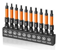 Vunanvu 10PCS Puntas Atornillador Imantadas, Puntas de Destornilladores Triangulares con Vástago Hexagonal de 1/4" y Cabeza de Acero, S2 Puntas Magnéticas para Atornillador Eléctrico de Mano TA12-TA30