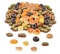 Vunanvu 110 PCS Comida en Miniatura de Pan, Accesorios para Casa de Muñecas, Accesorios de Cocina Miniaturas con Alimentos de Juguete, Comiditas de Plástico para Decoración de Cocinitas y Casitas