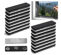 Vunanvu 16 Pares Imanes para Mosquiteras de Ventanas, Clips Magneticos para Mosquiteras, Iman para Mosquitera Adhesiva, Clips Magnetico Mosquitera para Fijar Cortinas/Tarjetas de Nombre
