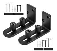 Vunanvu 2 PCS Guías de Suelo para Puerta Corredera, Guía Inferior Puerta Corredera, Guías de Piso Ajustable para Puertas Corredizas para Montaje en Piso y Pared, Guía de Suelo para Puertas de Granero