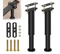 Vunanvu 2 PCS Patas para Muebles Regulables en Altura 25-42 cm, Patas de Somier Regulables, Pies de Muebles Ajustables de Acero Laminado en Frío Pata Metalica para Sofá, Armario, Camas y Cómoda