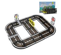 Vunanvu 24 PCS Construcción Magnético, Construcciones Magneticas Carretera, Bloques de Construcción Magnéticos con Camino de Ciudad y Señales de Tráfico para Crear Escenarios Urbanos del Juego