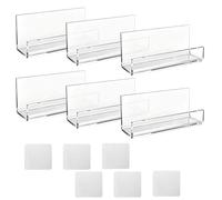 Vunanvu 6 soportes de pared para discos de vinilo, acrílico, transparente, soporte de pared para discos de vinilo, soporte de pared para CD LP, soporte invisible con adhesivo para salón, estudio
