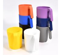 Vunanvu 8 PCS Vasos Plastico Duro Reutilizable 450ml, Vasos Irrompibles Plastico, Taza con Mango, Vaso de 8 Colores PlasticoDuro para Agua, Leche, Jugos, Té y Café en Fiestas Hogar Camping