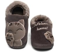 Vunavueya Mujer Zapatillas de Estar por Casa Hombre Zapatos Pantuflas Casa Invierno Interior Caliente Peluche Forradas Slippers Marrón Forro 43/44 EU=44-45CN