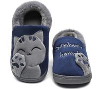 Vunavueya Mujer Zapatillas de Estar por Casa Hombre Zapatos Pantuflas Casa Invierno Interior Caliente Peluche Forradas Slippers Azul Forro 39/40 EU=40-41CN