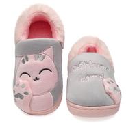 Vunavueya Zapatillas de Estar por Casa Niña Niño Zapatos Pantuflas Invierno Bebé Interior Caliente Peluche Forradas Slippers Gris Forro 28/29 EU=210CN
