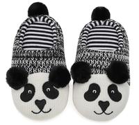 Vunavueya Zapatillas de Estar por Casa Niña Zapatos Pantuflas Peluche Invierno Niño Cómodo Zapatos de Algodón Caliente Forrada Panda Negro 30/31 EU_210