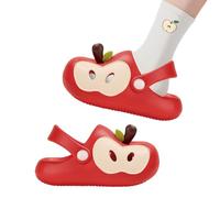 Vuncio Zuecos Niño Niña Verano Comodos Y Elegantes Zapatillas de Casa Playa Adolescente Ligeros Cómodas Antideslizantes Plano Interior Casual Chica Zapatos (Red, 5.5-6 Years)