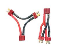 VUNIVERSUM 2 cables de carga premium y adaptador T-Dean 2 conectores y 1 hembra, batería de polímero de litio serie + conexión en serie, serie 14 AWG, cable Mr. Stecker®