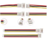 VUNIVERSUM 5 pares de conectores hembra Micro JST SH 1.25 de 1,25 mm, 3 pines, incluye cable de PVC de 15 cm 28 AWG (1,25 mm, 3 pines)