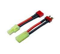 VUNIVERSUM Juego de 2 cables adaptadores, 1 par de mini Tamiya a T-Dean T-Plug Deans T macho y hembra adaptador hembra macho 14AWG cable de Mr.stecker Modellbau®