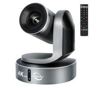 Vunvooker Cámara de sala de conferencias 4K, cámara PTZ con zoom óptico de 20X con IP/USB3.0/HDMI/RS232/RS485 para transmisión en vivo IP, videoconferencia y educación en la iglesia, versión 2024