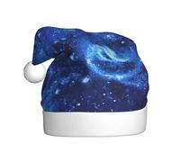 Vuoongt Sombrero de Navidad con estampado de galaxia espacial azul para adultos, decoración de Navidad para Año Nuevo, suministros de fiesta festiva