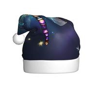 Vuoongt Sombrero de Navidad con estampado de libélula de animales de galaxia para adultos, decoración de Navidad para Año Nuevo, suministros de fiesta festiva