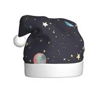 Vuoongt Sombrero de Navidad estampado de galaxia para adultos, decoración de Navidad para Año Nuevo, suministros de fiesta festiva