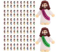 vurgooan 120 figuras de Jesús pequeño, mini figuras de Jesús a granel, pequeñas figuras en miniatura de Jesús Love You para ocultar y buscar recuerdos de fiesta religiosa, regalos de bautizo de
