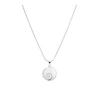 Vurmashop Collar Ojo de Santa Lucía | Plata de Ley 925 | Concha Natural I Ojo de Shiva I Colgante de 18mm de diámetro | Cadena 45cm de Largo | Concha Natural Plateada de Color Blanco