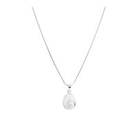 Vurmashop Collar Piedra Santa Lucía con Cadena de Plata - Collar Gota de Plata Ojo de Shiva - Colgante Plata de Ley para Mujer