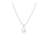 Vurmashop Collar Plata de Ley 925 - Colgante Ojo de Shiva Piedra de Santa Lucía - Colgante pequeño Blanco Mujer - Joyería Concha Natural Marina