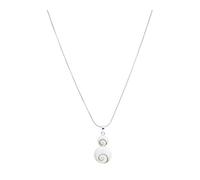 Vurmashop Collar Plata de Ley 925 | Colgante Ojo de Shiva | Piedra de Santa Lucía Natural | Cadena de Plata | Joyería Artesanal I Colgante Color Blanco