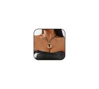 vurotry Collar circular irregular para mujer, collar de círculo dorado grueso, minimalista, colgante de cuerda, gargantilla, L, Metal, No es una piedra preciosa