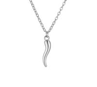 Vurotry Collar de cuerno italiano para mujer, collar con colgante de cuerno italiano, exquisito y encantador, amuleto de la suerte, collar de cornicello, 17.8 IN+2 IN, Metal, No es una piedra preciosa