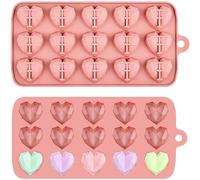 VURYAPI Bar Craft Molde de Silicona para Cubitos de Hielo con Forma de Corazón, Rosa, 25 x 10.5 cm