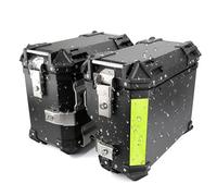 VUSNPL Alforjas Laterales de Aluminio para Moto, Baúl Lateral 38L - Negro/Plata (Color: Negro, Size: B)